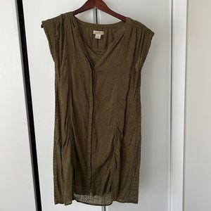 Lucky brand size XS lined green linen dress